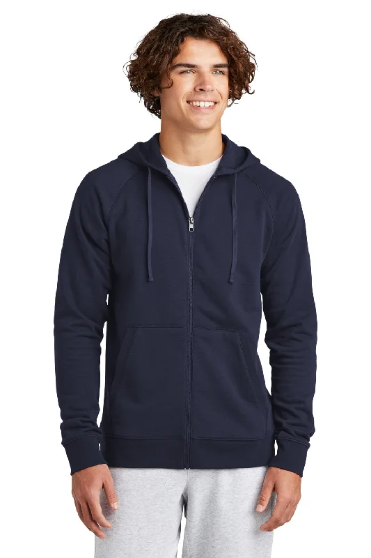 Sport-Tek Mens Drive Fleece Full Zip Hooded Sweatshirt Hoodie - True Navy Blue