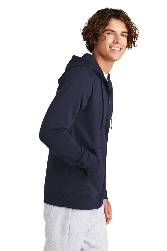 Sport-Tek Mens Drive Fleece Full Zip Hooded Sweatshirt Hoodie - True Navy Blue