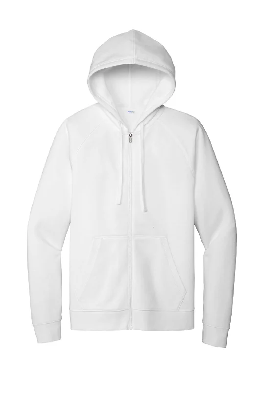 Sport-Tek Mens Drive Fleece Full Zip Hooded Sweatshirt Hoodie - White