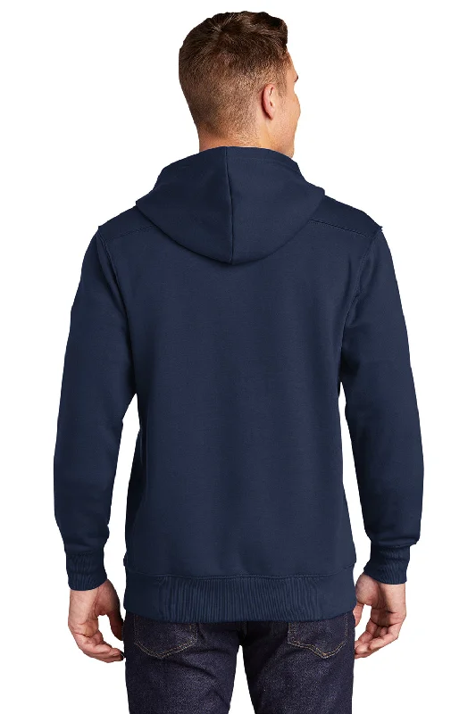 Sport-Tek Mens Lace Up Fleece Hooded Sweatshirt Hoodie - True Navy Blue