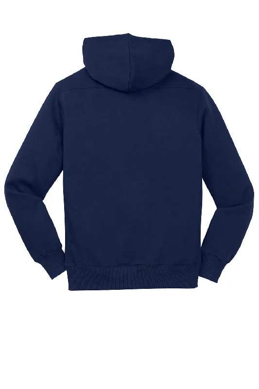 Sport-Tek Mens Lace Up Fleece Hooded Sweatshirt Hoodie - True Navy Blue