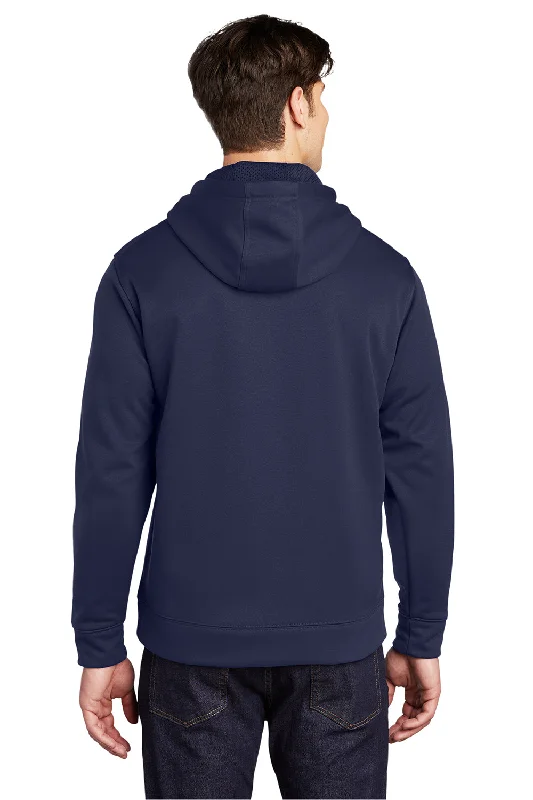 Sport-Tek Mens Repel Moisture Wicking Hooded Sweatshirt Hoodie - True Navy Blue