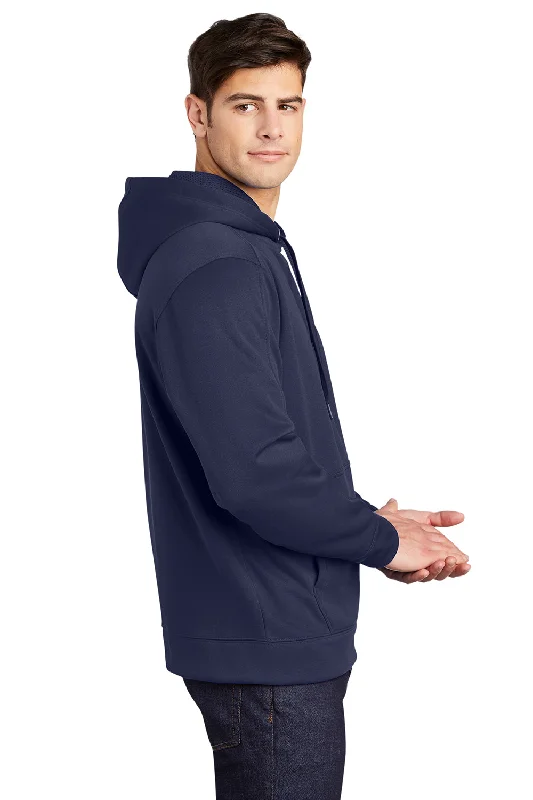 Sport-Tek Mens Repel Moisture Wicking Hooded Sweatshirt Hoodie - True Navy Blue