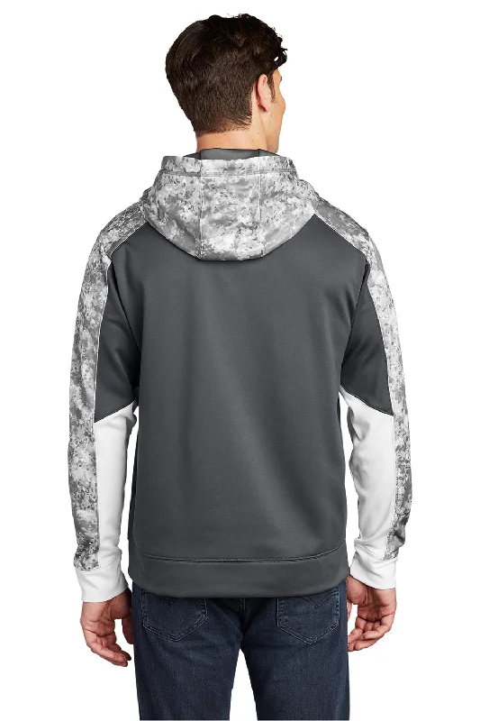 Sport-Tek Mens Sport-Wick Mineral Freeze Moisture Wicking Fleece Hooded Sweatshirt Hoodie - Dark Smoke Grey