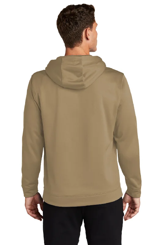 Sport-Tek Mens Sport-Wick Moisture Wicking Fleece Hooded Sweatshirt Hoodie - Coyote Brown