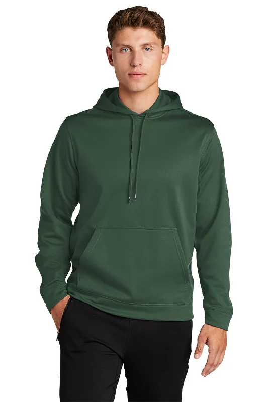 Sport-Tek Mens Sport-Wick Moisture Wicking Fleece Hooded Sweatshirt Hoodie - Forest Green