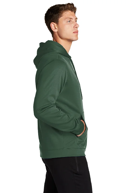 Sport-Tek Mens Sport-Wick Moisture Wicking Fleece Hooded Sweatshirt Hoodie - Forest Green