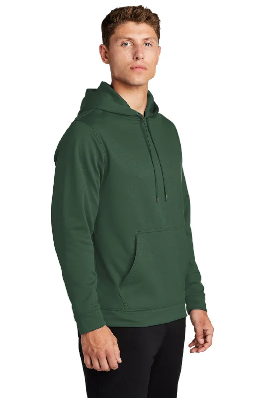 Sport-Tek Mens Sport-Wick Moisture Wicking Fleece Hooded Sweatshirt Hoodie - Forest Green