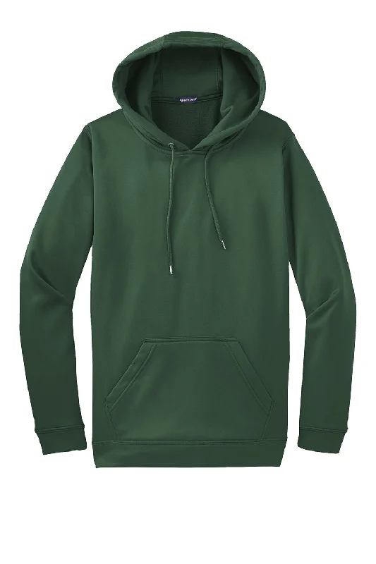 Sport-Tek Mens Sport-Wick Moisture Wicking Fleece Hooded Sweatshirt Hoodie - Forest Green