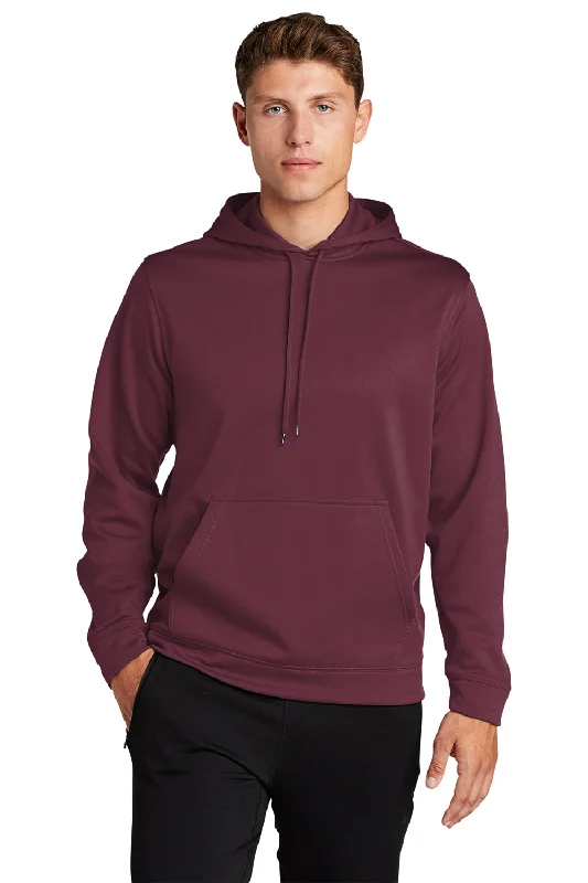 Sport-Tek Mens Sport-Wick Moisture Wicking Fleece Hooded Sweatshirt Hoodie - Maroon