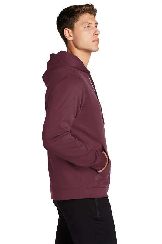 Sport-Tek Mens Sport-Wick Moisture Wicking Fleece Hooded Sweatshirt Hoodie - Maroon