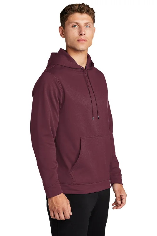 Sport-Tek Mens Sport-Wick Moisture Wicking Fleece Hooded Sweatshirt Hoodie - Maroon