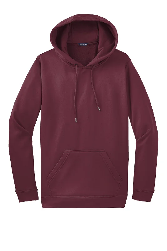 Sport-Tek Mens Sport-Wick Moisture Wicking Fleece Hooded Sweatshirt Hoodie - Maroon