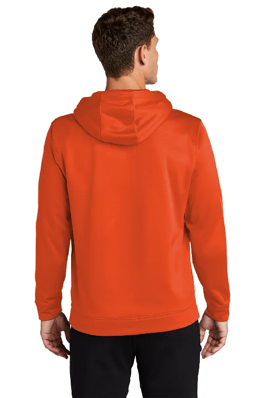 Sport-Tek Mens Sport-Wick Moisture Wicking Fleece Hooded Sweatshirt Hoodie - Deep Orange