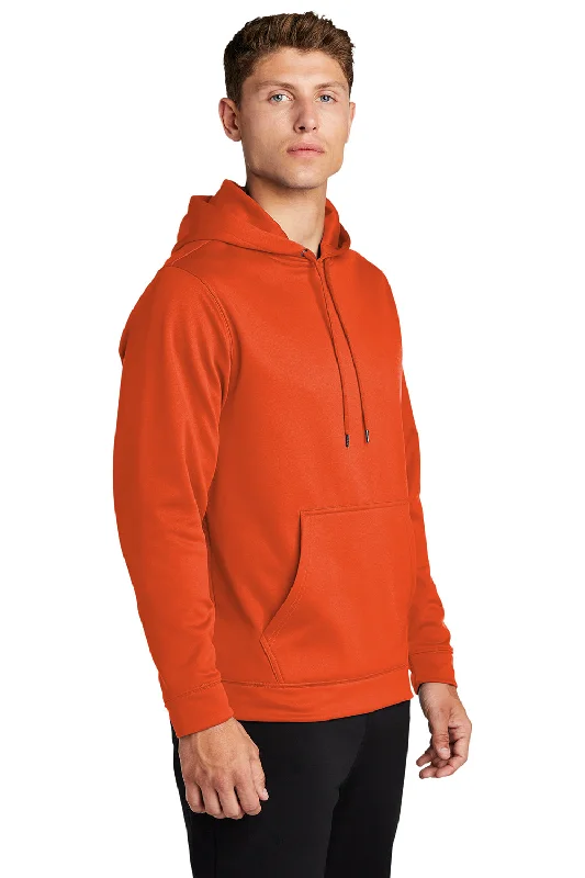 Sport-Tek Mens Sport-Wick Moisture Wicking Fleece Hooded Sweatshirt Hoodie - Deep Orange