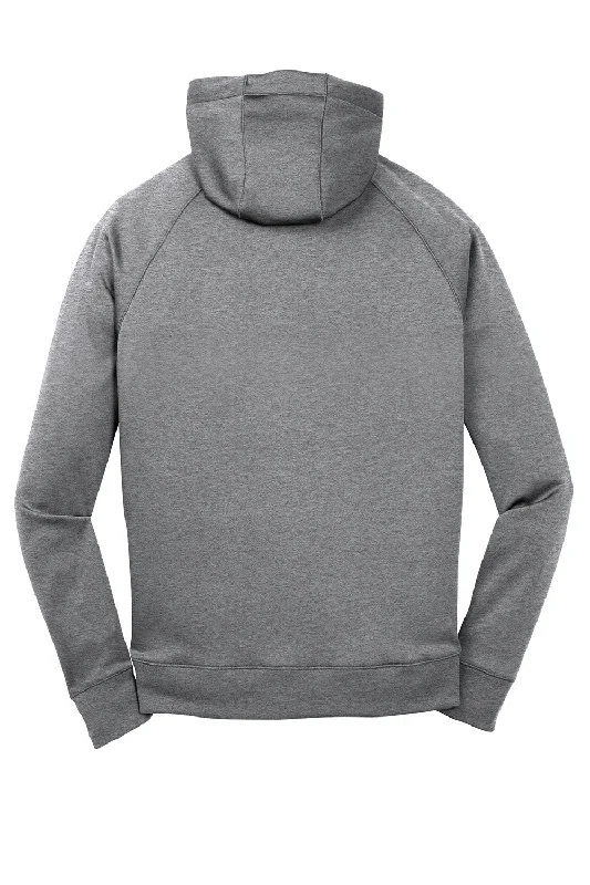 Sport-Tek Mens Tech Moisture Wicking Fleece Hooded Sweatshirt Hoodie - Heather Vintage Grey