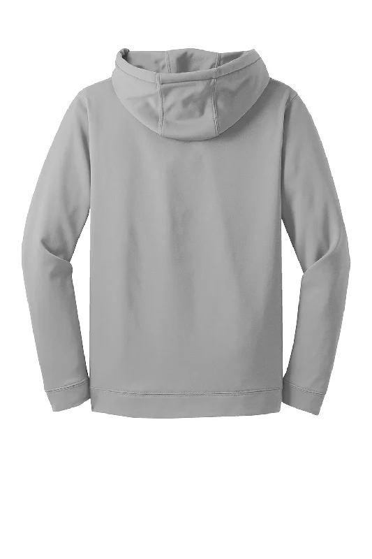 Sport-Tek Mens Sport-Wick Moisture Wicking Fleece Hooded Sweatshirt Hoodie - Silver Grey