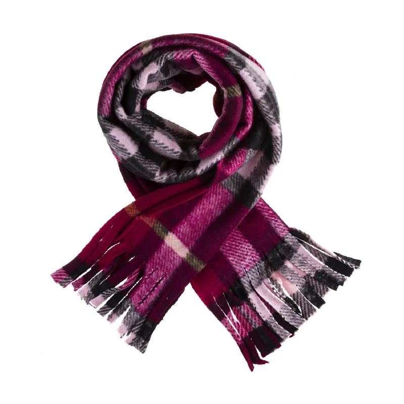 Tartan Soft Touch Scarf Exploded Scotty Thomson Raspberry