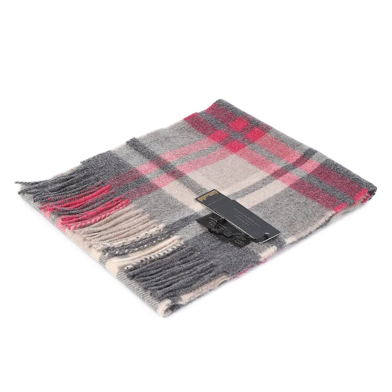 Tartan Weaving Mill 100% Cashmere Scarf Amplified Ruby