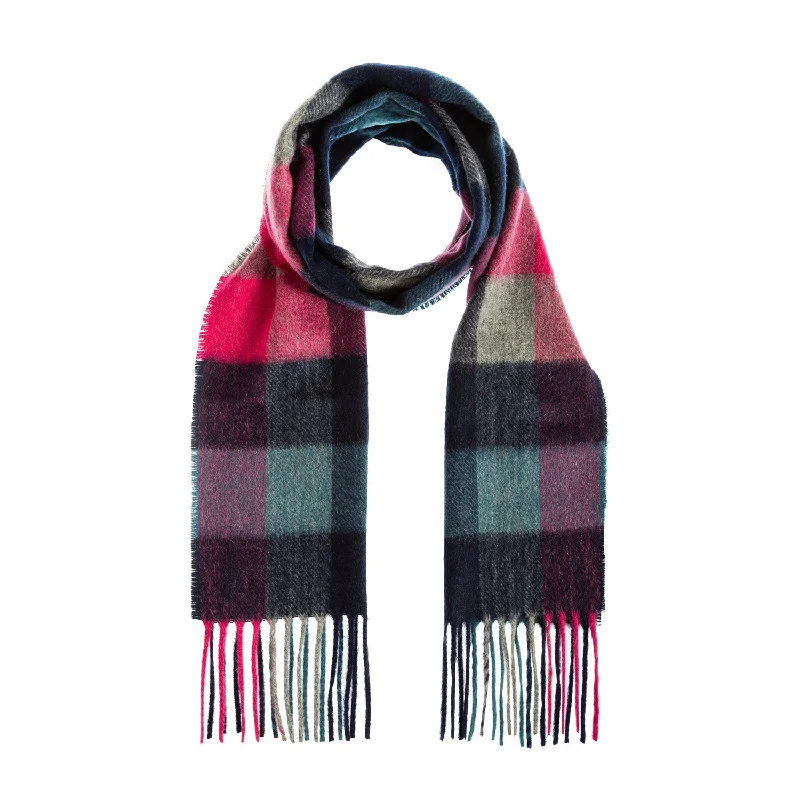 Tartan Weaving Mill 100% Cashmere Scarf  Cubes Heather