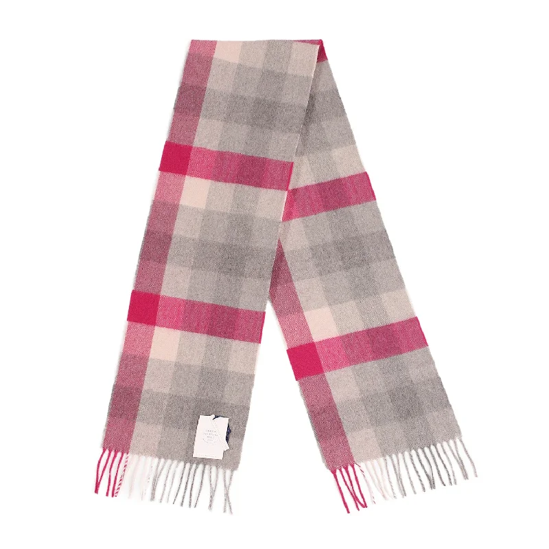 Tartan Weaving Mill 100% Cashmere Scarf  Cubes Pink