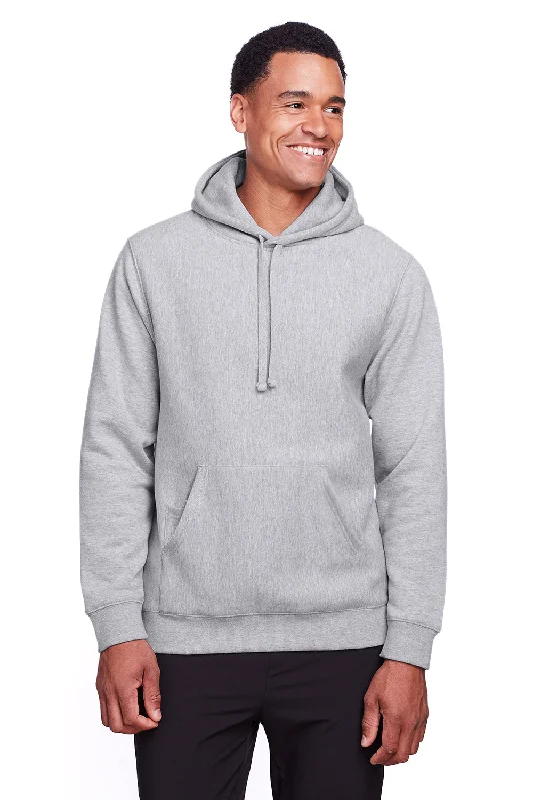 Team 365 Mens Zone HydroSport Fleece Water Resistant Hooded Sweatshirt Hoodie - Heather Grey