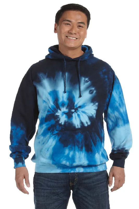 Tie-Dye Mens Hooded Sweatshirt Hoodie - Blue Ocean