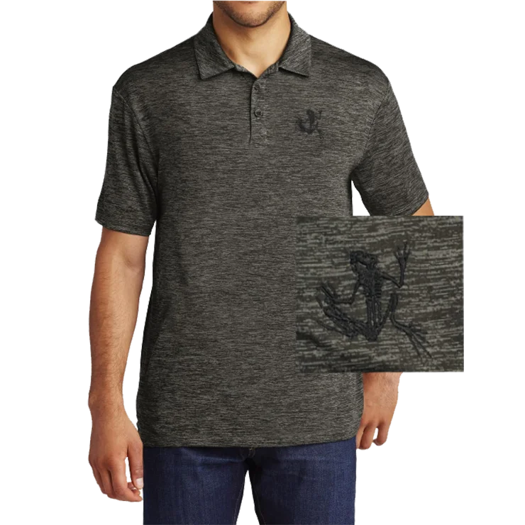 Bone Frog Sport-Tek Posicharge Grey/Black Electric Polo