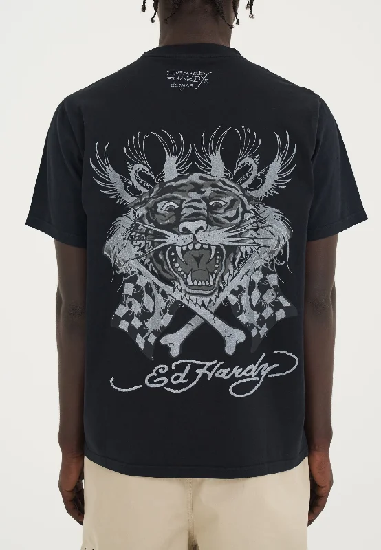 Mens Mono Racing Tiger Tshirt - Black