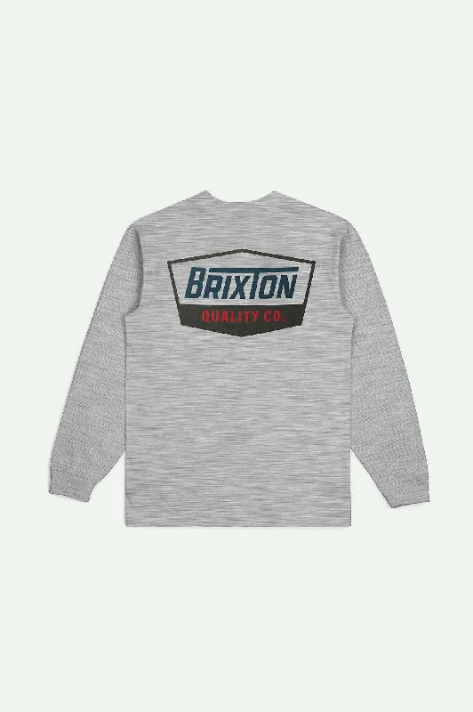 Regal L/S Standard T-Shirt - Heather Grey/Navy/Brown