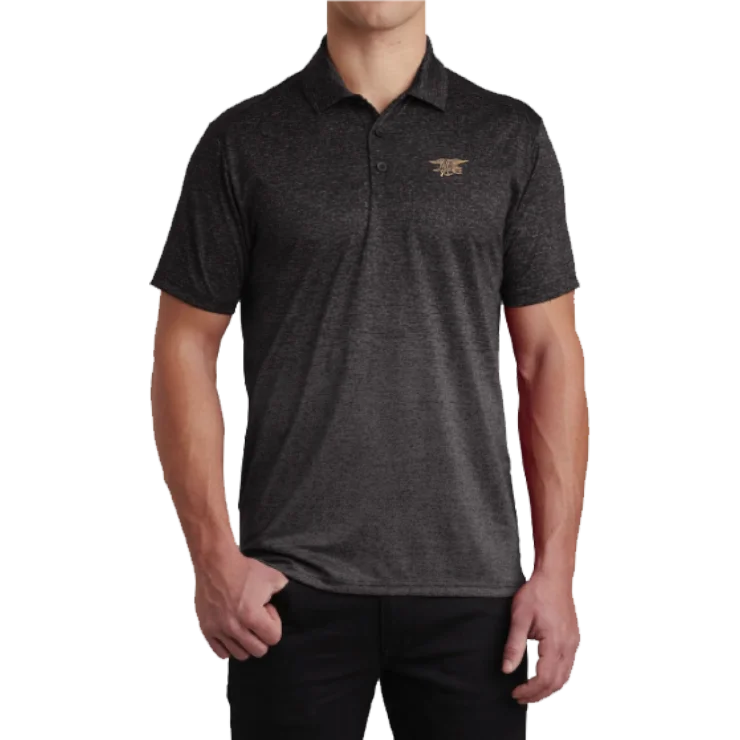 Trident Iron Gray/Black Ombre Heather Performance Polo