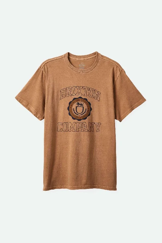 University S/S Standard T-Shirt - Tobacco Brown Worn Wash