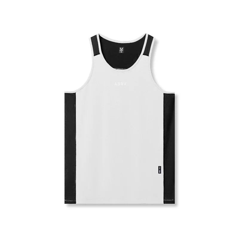 0809. Supima® Mesh Panel Training Singlet  - White