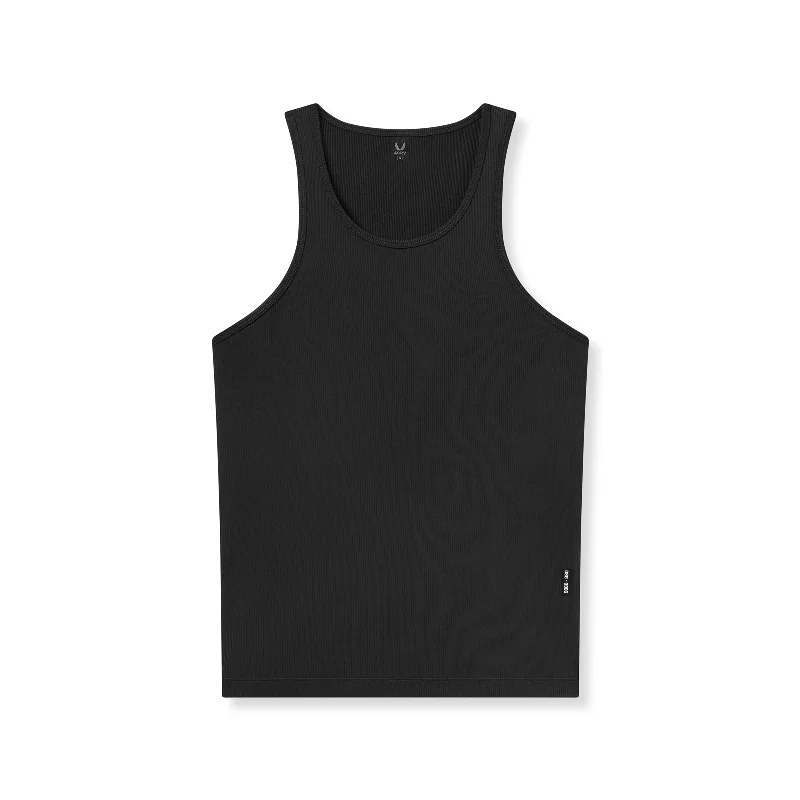 0986. Creora® Tech Ribbed Tank - Black