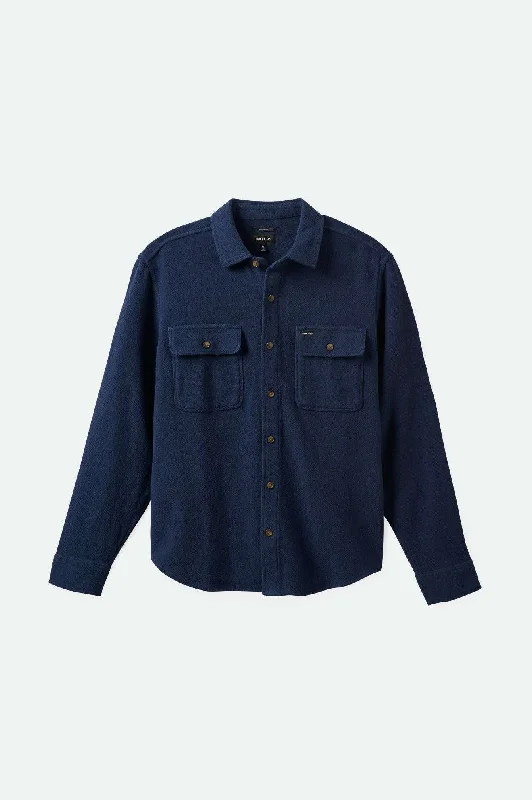 Bowery Textured Loop Twill L/S Overshirt - Washed Navy