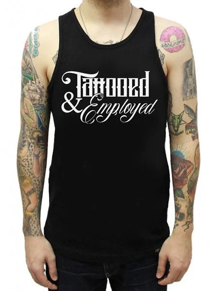 Men's Tattooed and Employed Script Tank