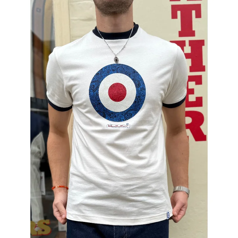 Modfather Clothing - Paisley Target Ecru MF2227 - T-Shirt