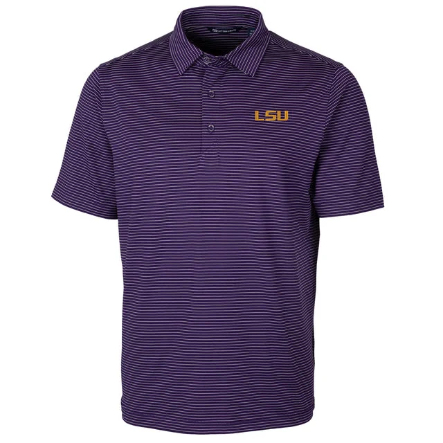 LSU Tigers Men's Forge Pencil Stripe Stretch Purple Polo