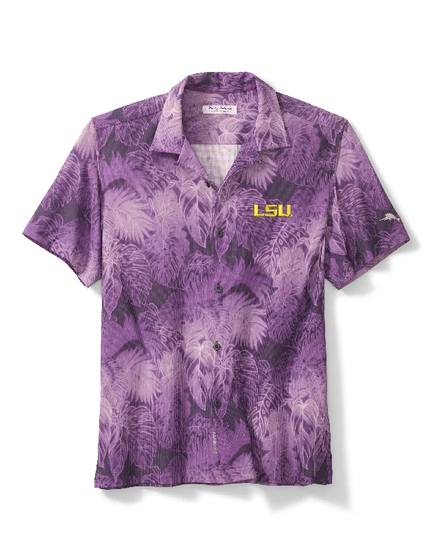 LSU Tigers Men's Shirt Camp Sport Bahama Fronds Coast Luminescent