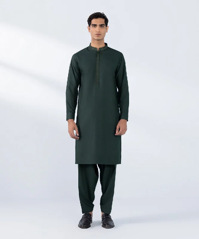 Embroidered Wash & Wear Suit