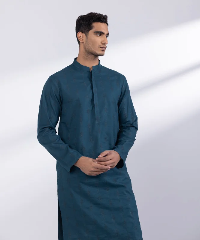 Schiffli Embroidered Cotton Kurta