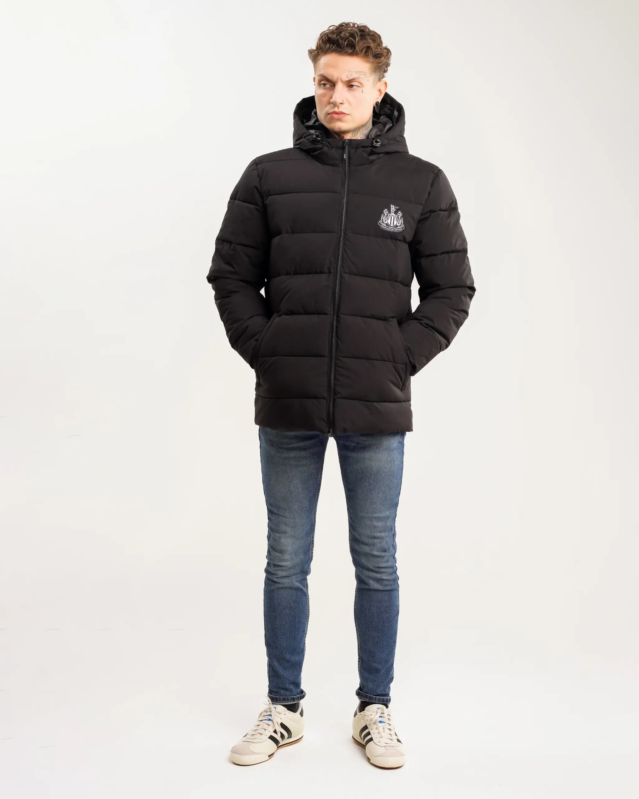 Newcastle United Men's Black Short Puffer Jacket