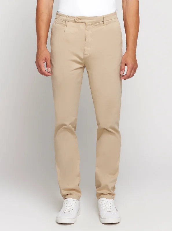 Beige Noah Mid Rise Slim Pants