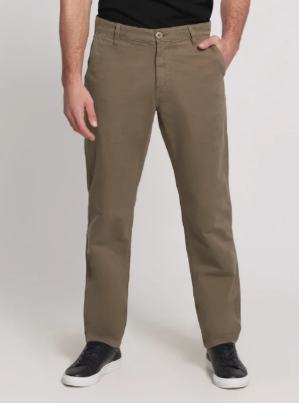 Brown Mid-Rise Angels Chino Pants