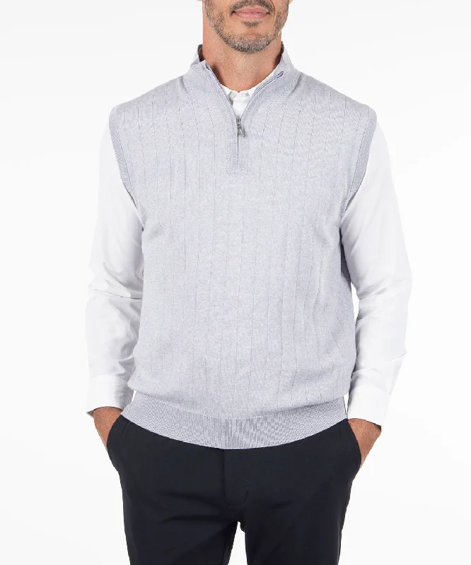 Signature Merino Quarter-Zip Mock Neck Vest