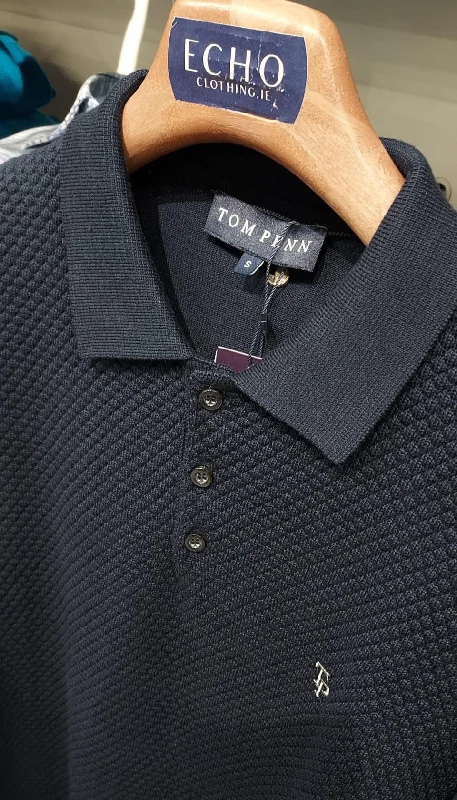 Tom Penn Dress Polo Knit -Navy